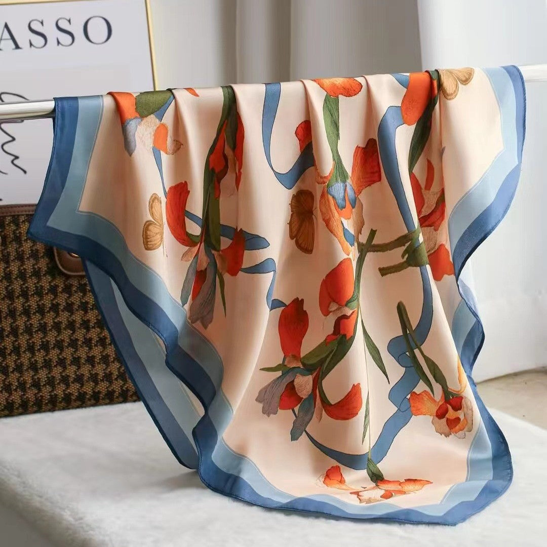 Intellektuelles elegantes leichtes Luxus-Geschenk Seidentuch kleines quadratisches Handtuch Seidenschal