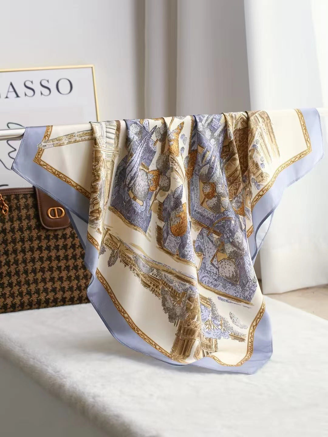 Intellektuelles elegantes leichtes Luxus-Geschenk Seidentuch kleines quadratisches Handtuch Seidenschal