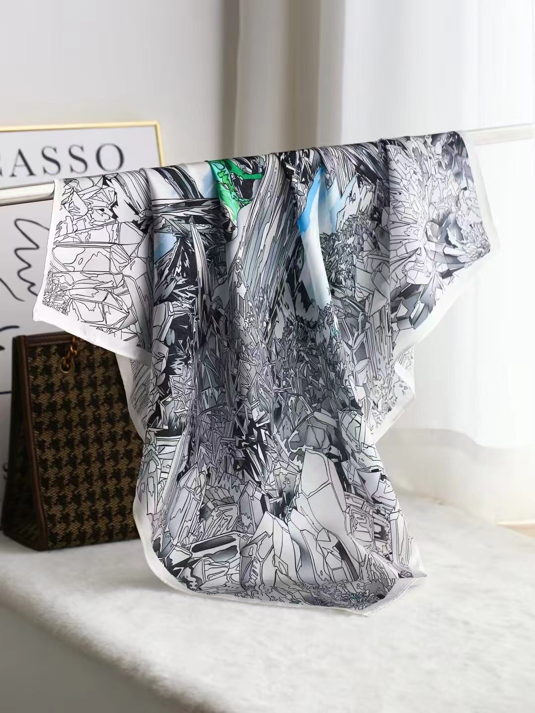 Intellektuelles elegantes leichtes Luxus-Geschenk Seidentuch kleines quadratisches Handtuch Seidenschal