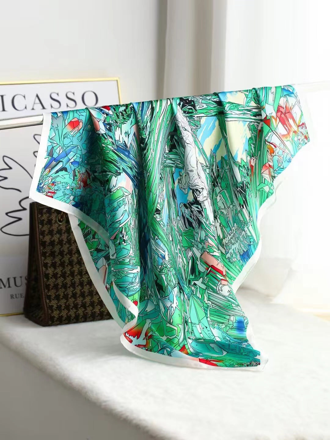 Intellektuelles elegantes leichtes Luxus-Geschenk Seidentuch kleines quadratisches Handtuch Seidenschal